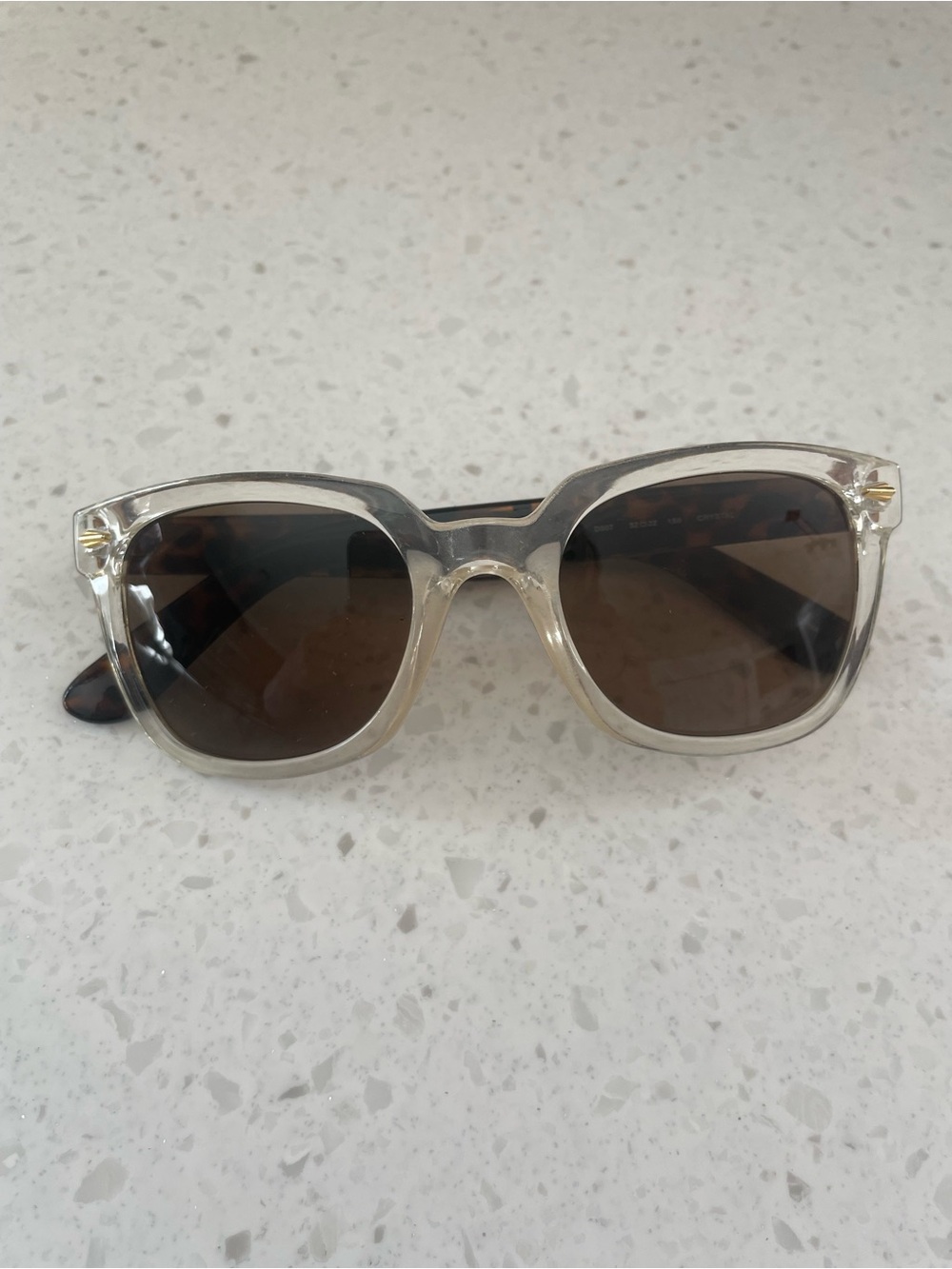 LUCKY BRAND Classic Sunglasses Crystal With Leopard Arms